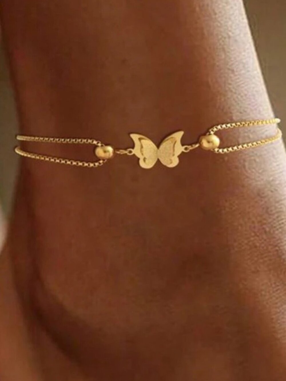 Gold Butterfly Chain anklet M577